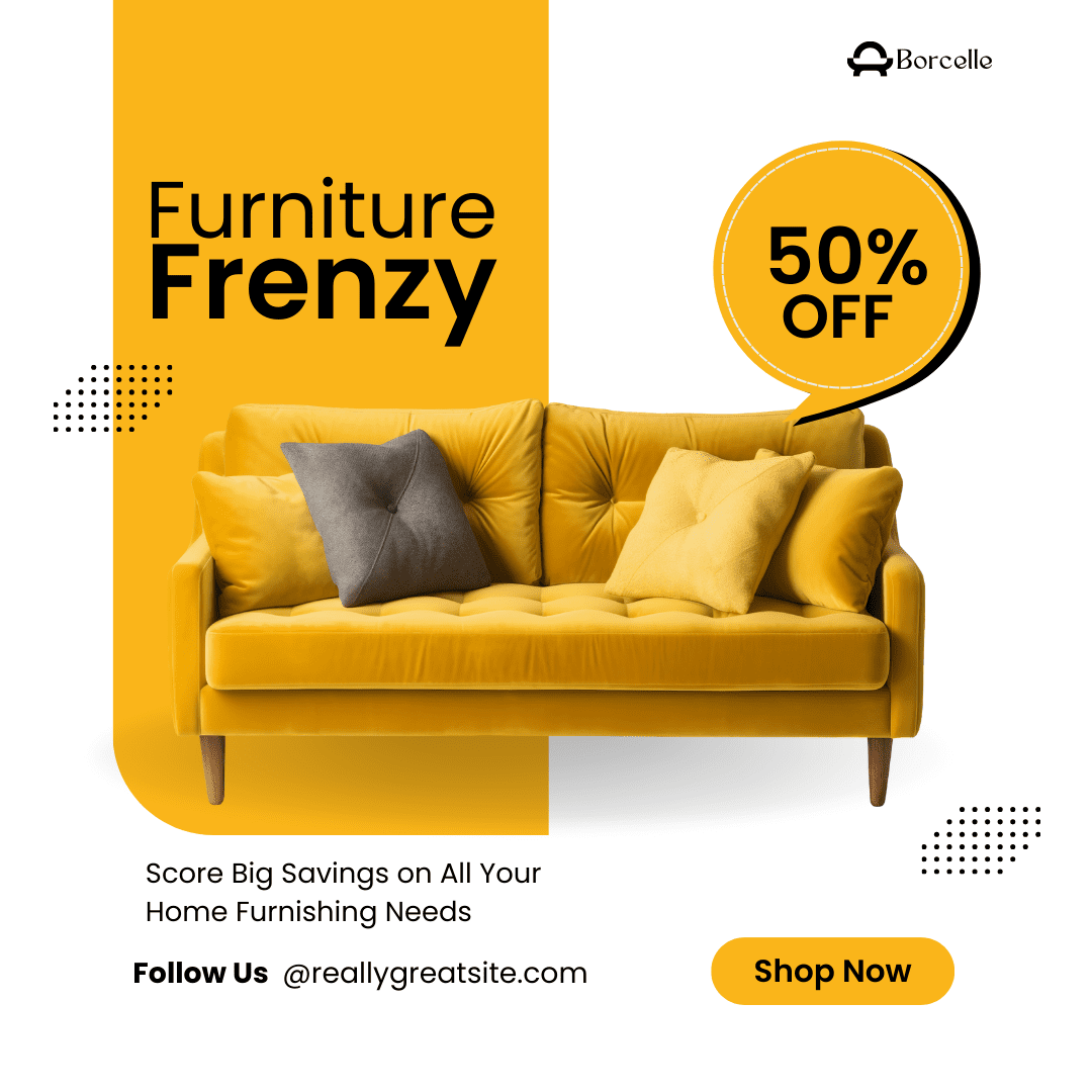 Yellow and Black Modern Furniture & Homeware Retail Instagram Post