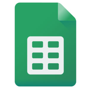 Vector illustration of a Google Sheets icon, symbolizing spreadsheet and data management. Available for free download
